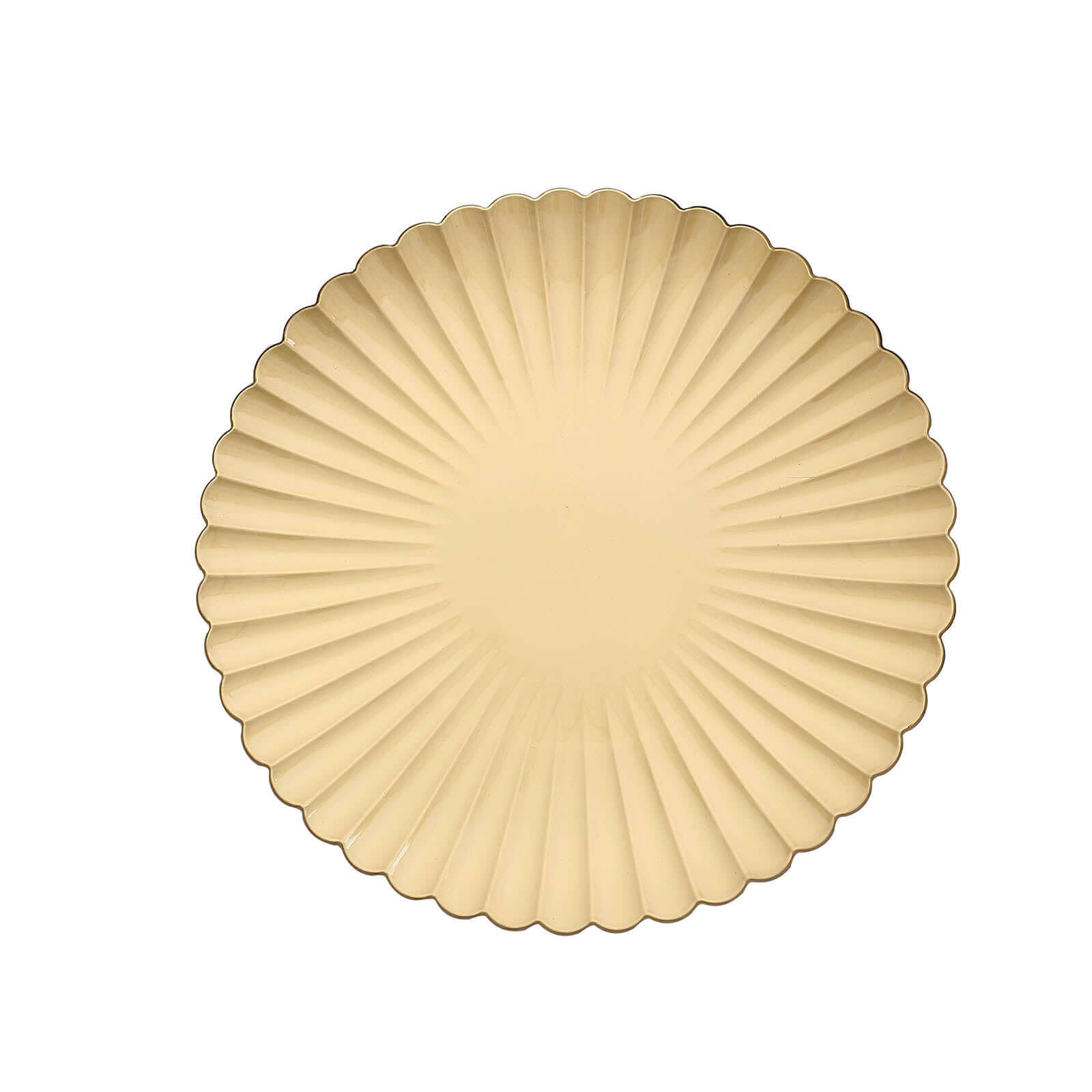 6-Pack Plastic Charger Plates 13" Round Gold with Scalloped Shell Pattern - Coastal Inspired Disposable Charger Tableware - Image 7