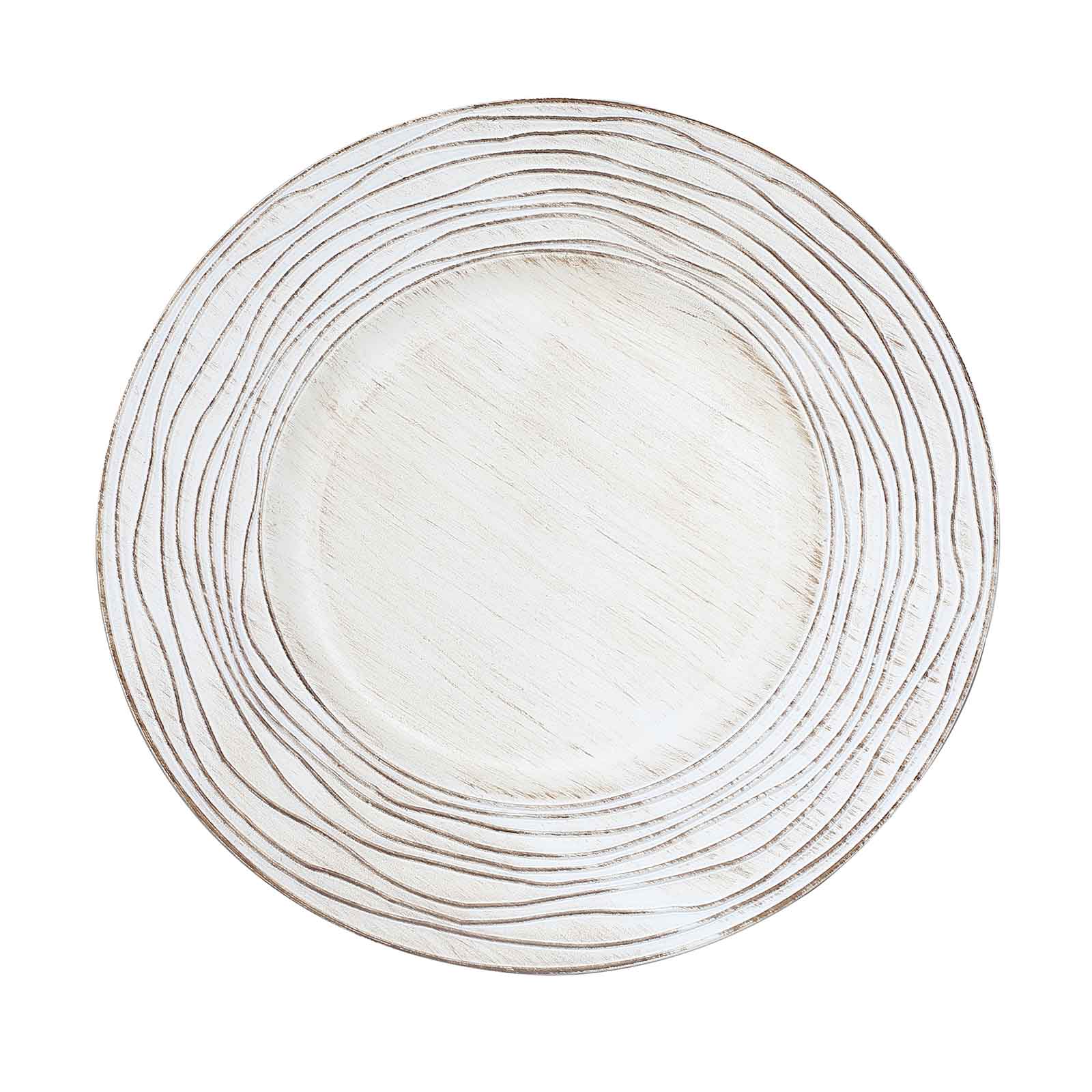 6-Pack Faux Wood Charger Plates 13" Round White Washed Rose Embossed Rim - Disposable Plastic Charger Tableware - Image 7